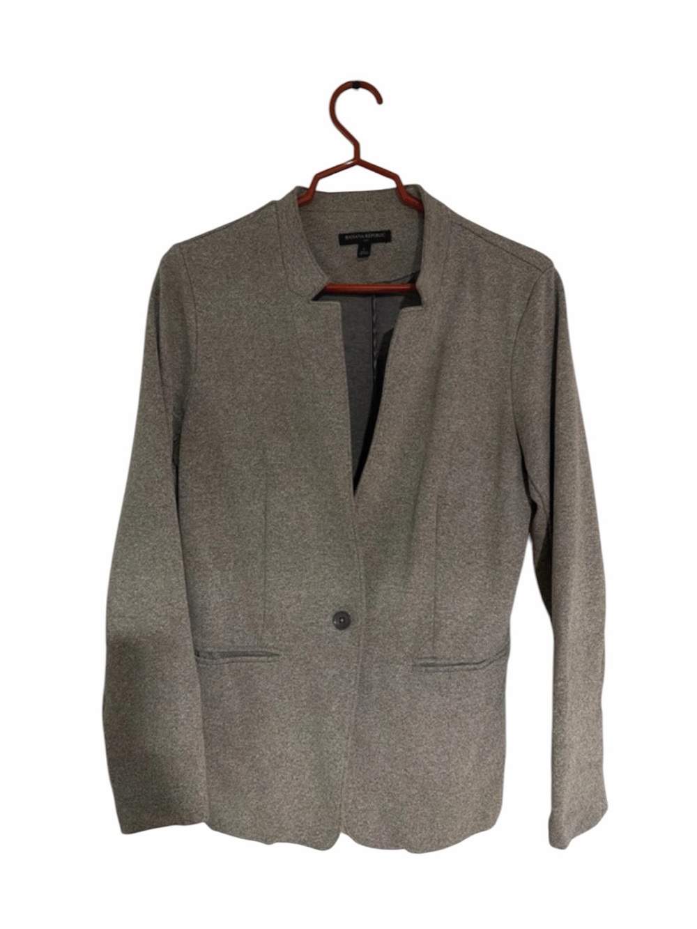 Banana Republic Women's Heather Gray One-Button Blazer